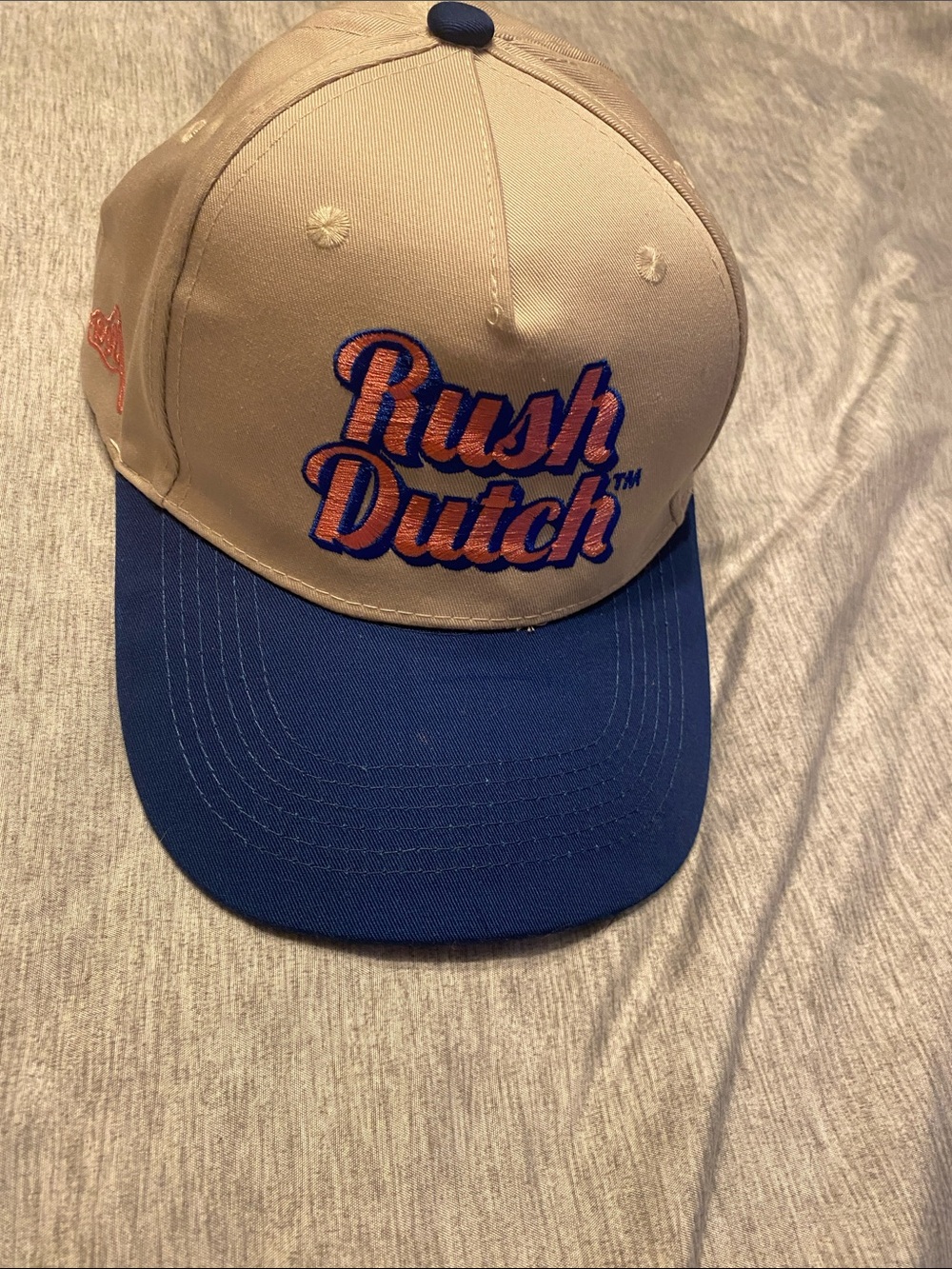 (NEW)Dutch Bros Two-Tone White, Pink & Blue Rush Dutch Baseball Cap